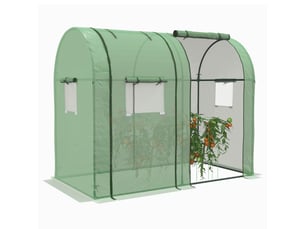 Serre de jardin en film - 2 portes roulantes - fenêtre latérale - protection uv - dimensions