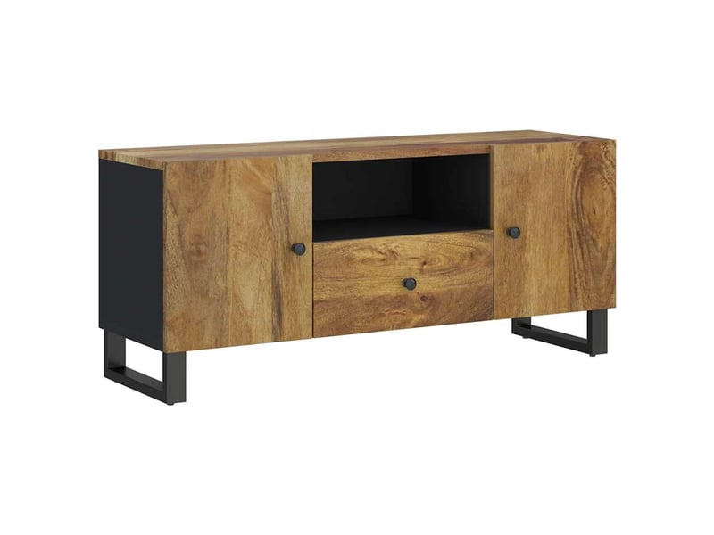  Meuble tv - banc tv - meuble de rangement 105x33,5x46 cm bois de manguier et d'ingénierie  - Conforama A