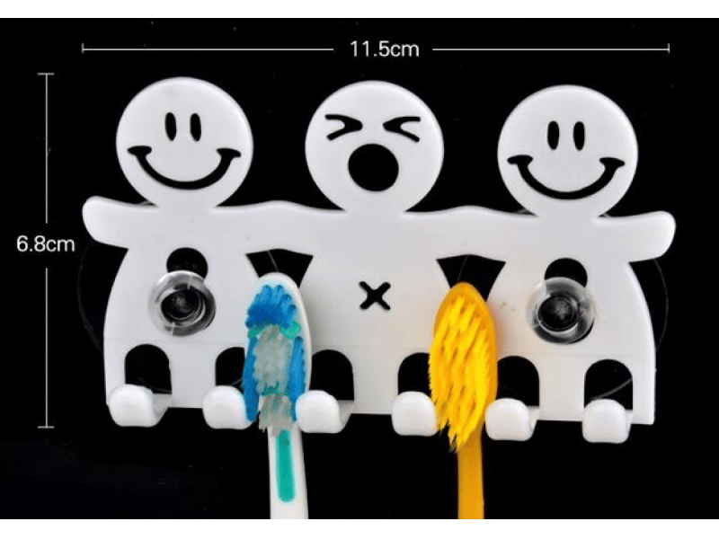  Mignon support de brosse à dents avec ventouse pour murale de salle de bain smiley emoji home decor, 1, taille unique  - Conforama E