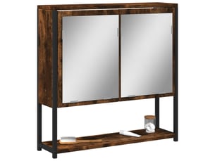 Armoire à miroir de salle de bain chêne fumé bois d’ingénierie shl3180