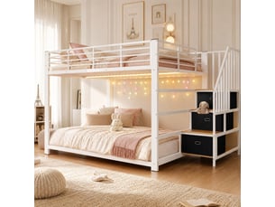 Lit mezzanine 140x200 cm coloris blanc
