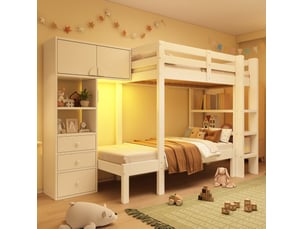 Lit superposé 90x200 cm <strong>OKWISH</strong>  <strong></strong> coloris blanc