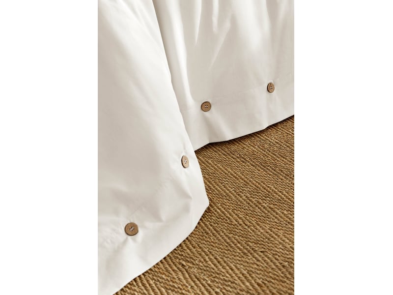  Housse de couette 240 x 220 cm + 2 taies 65 x 65 cm 100% percale de coton 120 fils perrine blanc  - Conforama E