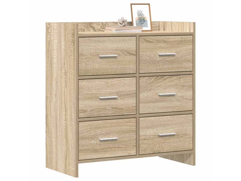  Buffet - bahut - meuble de rangement chêne sonoma 75 x 33 x 80 cm bois d'ingénierie  - Conforama C