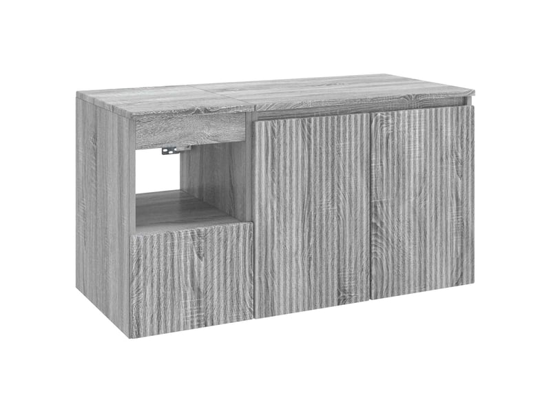 Ensemble de mobilier de salle de bain 2 pc sonoma gris cf64201 - Conforama A