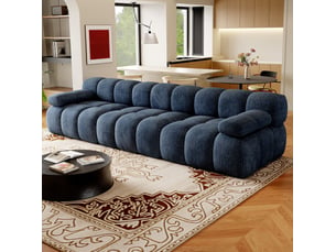Canapé droit compressé fixe <strong>MODFU</strong> <strong></strong> 3 places Tissu bleu