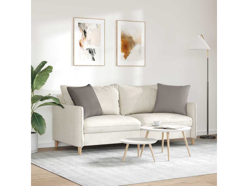 Lot de 2 coussins de canapé, coussins décoratifs tissu taupe 50 x 50 cm cf58959 - Conforama D