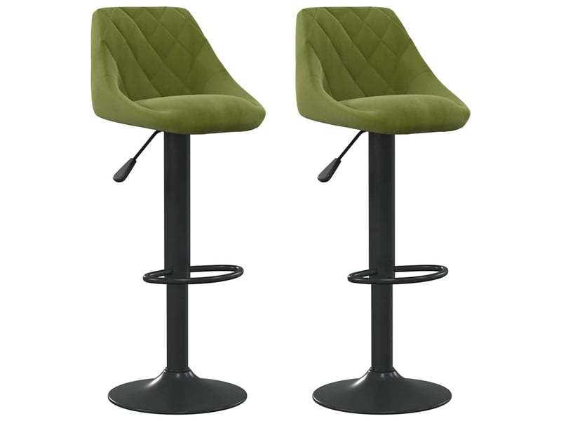 Lot de 2 tabouret de bar, chaise de bar vert clair velours shl65698  - Conforama A