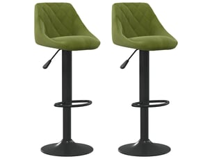 Lot de 2 tabouret de bar, chaise de bar vert clair velours shl65698