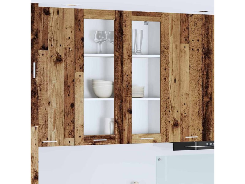  Meuble de rangement cuisine, armoire suspendue bois ancien 80x31x100cm shl3470  - Conforama B