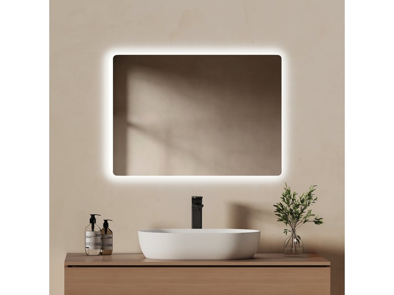  Emke miroir led salle de bain 50 x 70 cm, verre sans cuivre, blanc froid 6500k  - Conforama B