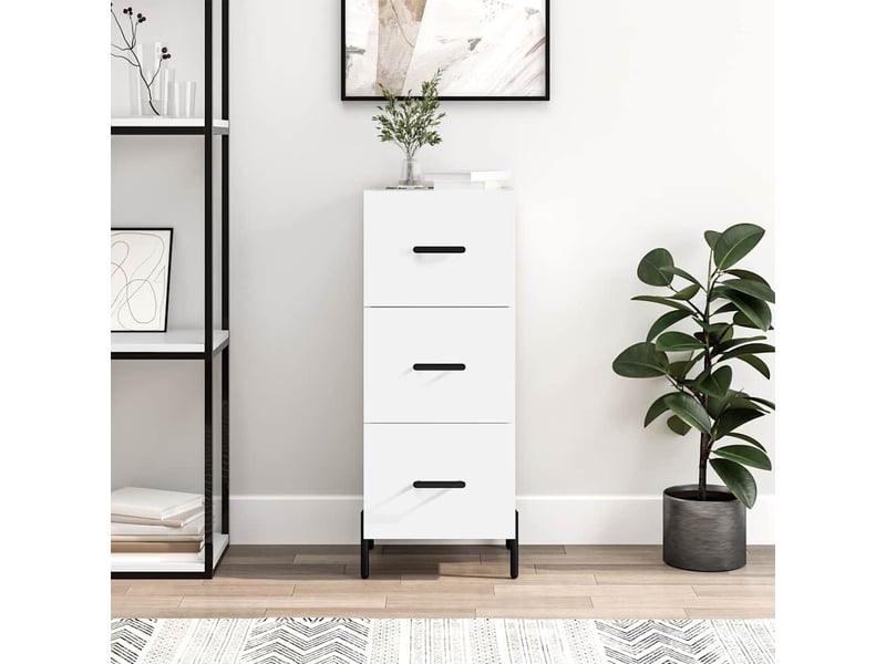  Buffet - bahut - meuble de rangement blanc 34,5x34x90 cm bois d'ingénierie  - Conforama B