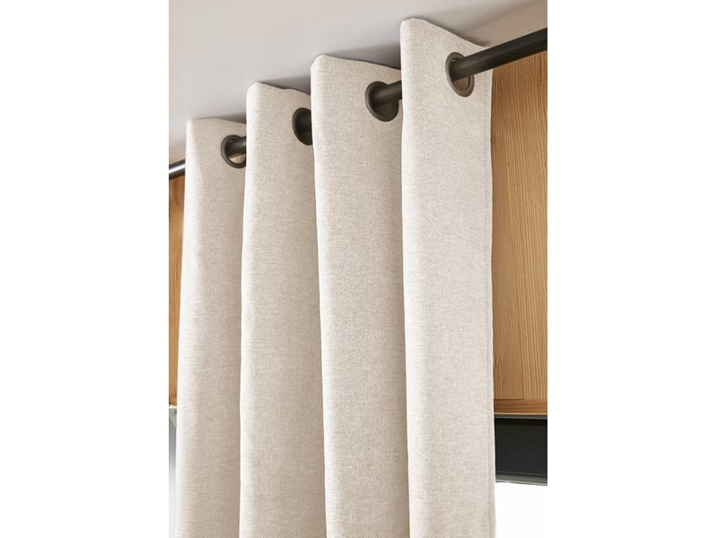  Lot de 2 rideaux 140 x 240 cm blackout total &amp; thermique double polaire pampa  - Conforama E