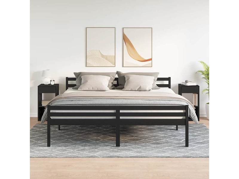  Lot de 2 tables de chevet - cabinet de chevet - table de nuit avec tiroir chêne noir 35x34x66,5 cm  - Conforama B