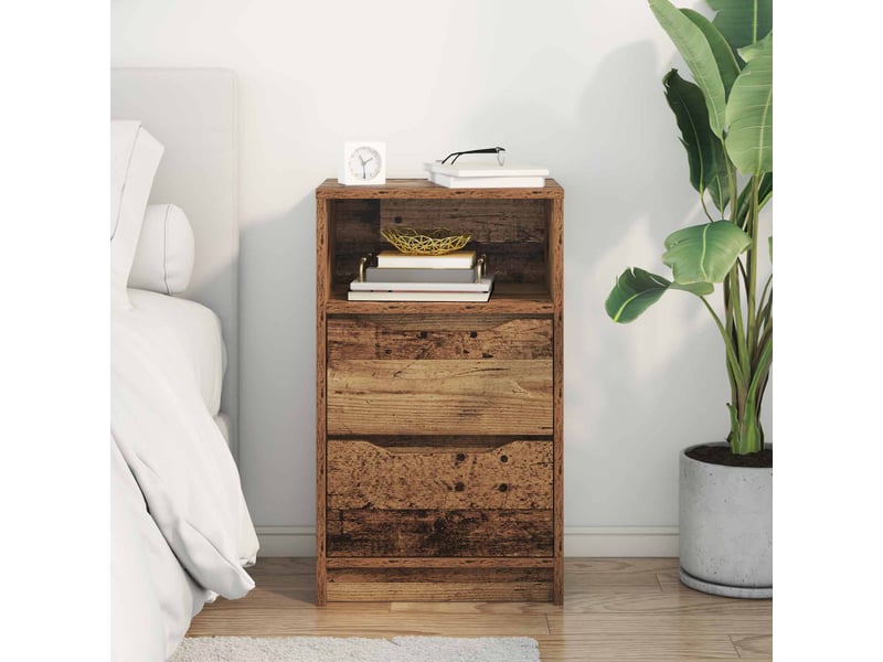 Table de chevet - cabinet de chevet - table de nuit bois ancien 40 x 30 x 467 cm bois d'ingénierie - Conforama C