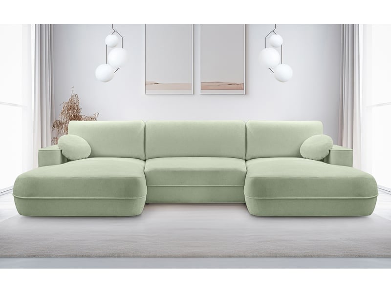 Canapé en u avec fonction lit peoni 364 vert sauge élégant Peoni - Conforama B