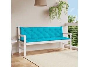 Lot de 2 coussins de banc de jardin, coussins d'assise turquoise 200x50x7 cm tissu cf58703