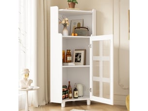 Meuble d’angle 63,5 × 45 × 124 cm, avec éclairage led et commande par application, pour salon, bibliothèque et salle de bain, mdf, blanc, compact