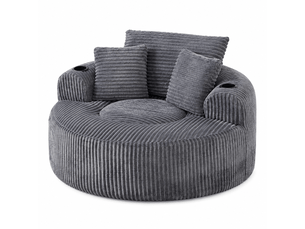Fauteuil fixe OMNIGLINT TRADING LTD  Velours côtelé gris