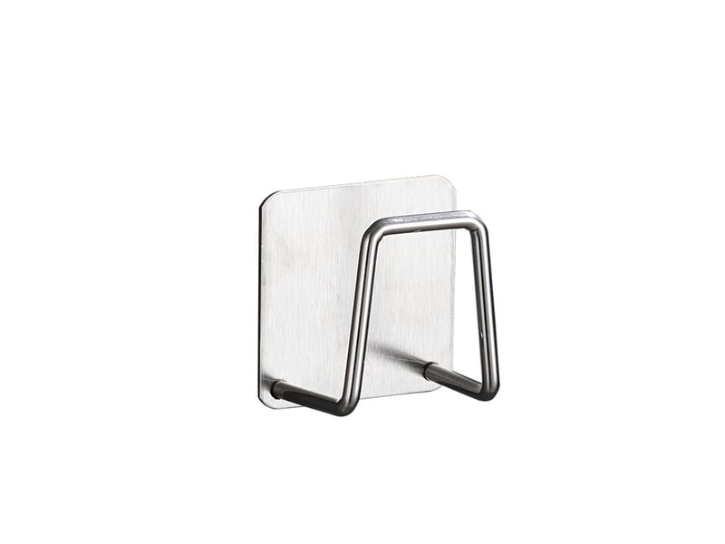  Lot de 12 supports à éponges auto-adhésifs en acier inoxydable, crochets pour évier de cuisine avec bouchons adhésifs, gris  - Conforama A
