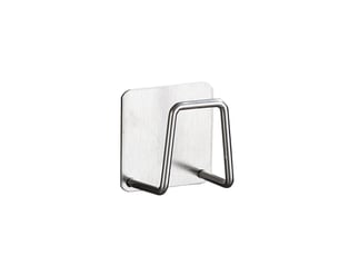 Lot de 12 supports à éponges auto-adhésifs en acier inoxydable, crochets pour évier de cuisine avec bouchons adhésifs, gris