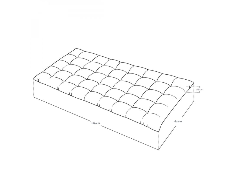  Matelas de sol capitonné, coussin - 60 x 120 x 10 cm - coton - beige  - Conforama E