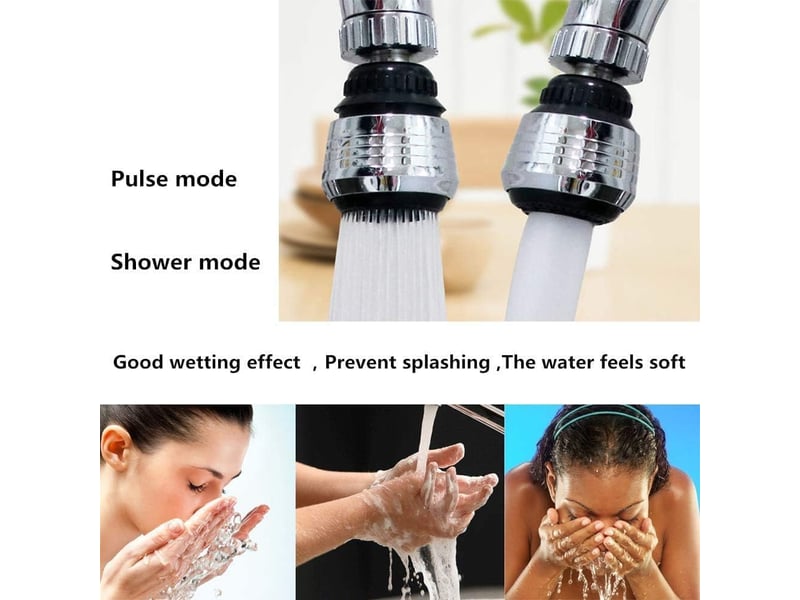  Jeu de 2 robinets rotatifs à 360 degrés, robinet économiseur d'eau, filtre pour robinet à pression, accessoires de cuisine.  - Conforama C