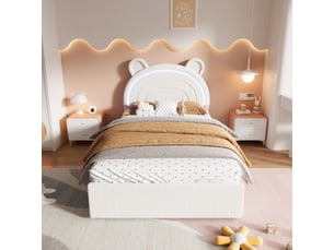 Lit avec rangement 90x200 cm <strong>HAUSS SPOLE</strong>  <strong></strong> coloris beige