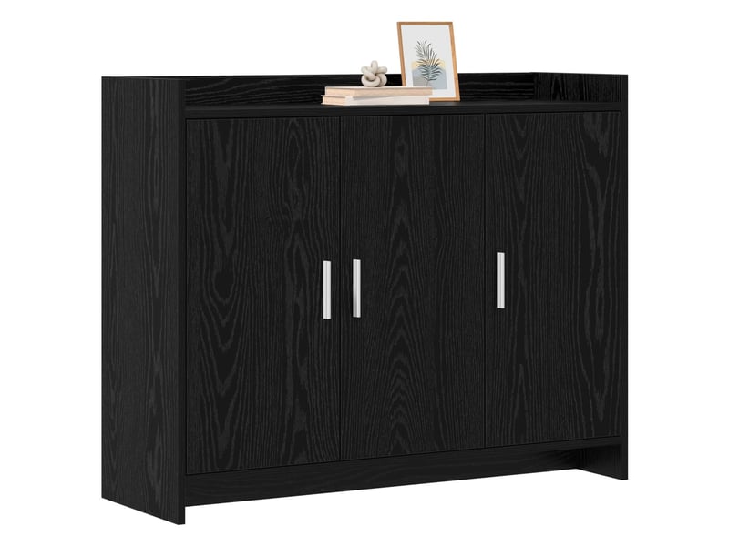 Buffet - bahut - meuble de rangement chêne noir 98,5 x 33 x 80 cm bois d'ingénierie - Conforama C