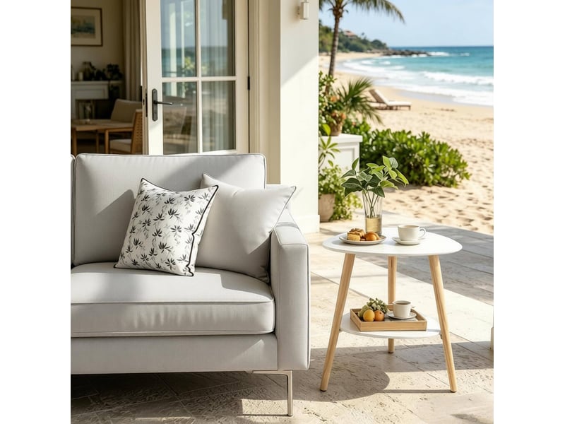  Table d'appoint tcqpz 50 x 40 x 55 cm avec 2 étagères mdf et bois blanche  - Conforama B