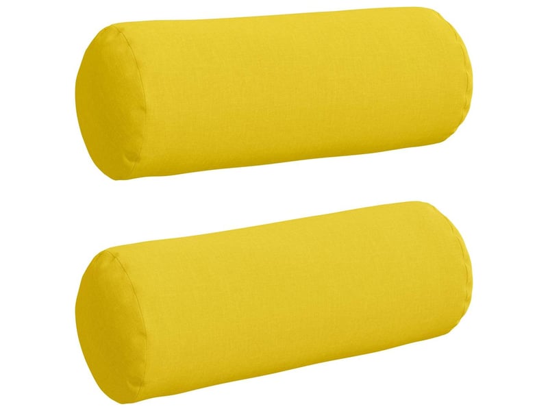  Lot de 2 coussins d'accent, coussins décoratifs, coussins lombaires tissu jaune clair ø 25 x 70 cm cf56700  - Conforama A