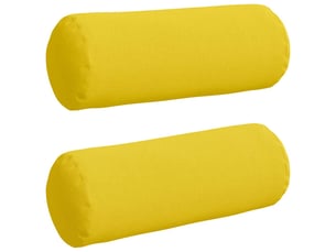 Lot de 2 coussins d'accent, coussins décoratifs, coussins lombaires tissu jaune clair ø 25 x 70 cm cf56700