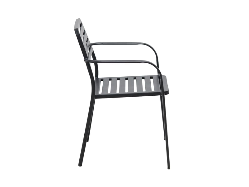  Lot de 2 fauteuils de jardin empilables en métal gris - baca  - Conforama C