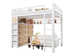 Lit mezzanine 140x200 cm <strong></strong> <strong>Radiant Stride</strong> coloris blanc
