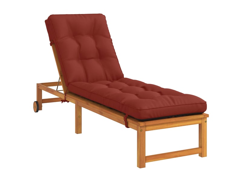 Coussin de transat, coussin pour bain de soleil vianen 100 % polyester rouge 200 x 60 x 8 cm cf56330 - Conforama C