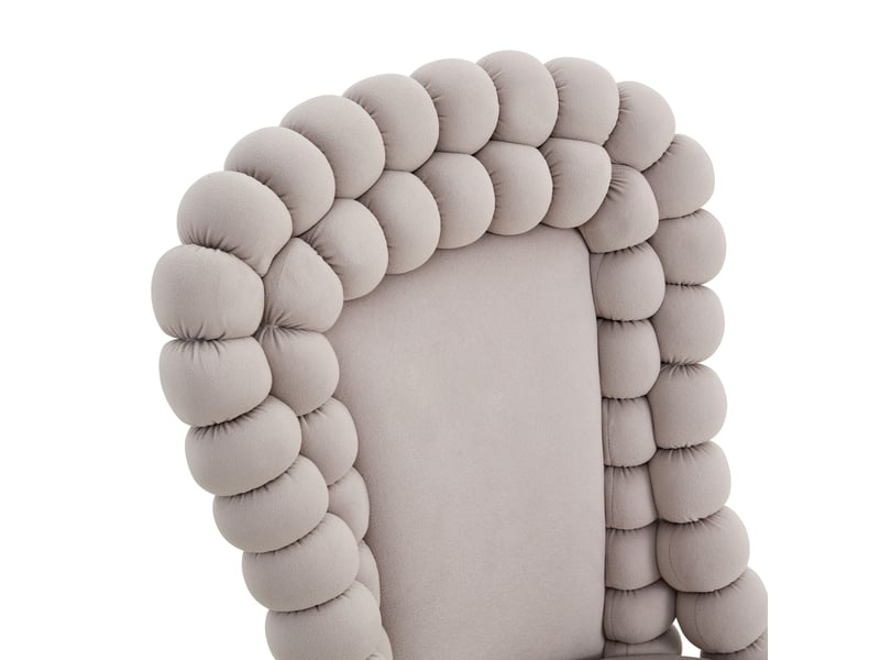  Chaise de salle à manger 47x51x95 cm dossier à perles métal gris clair  - Conforama D