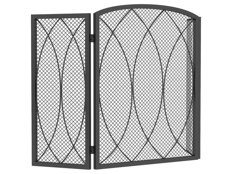  Pare-étincelles de sécurité pour cheminée, pare-étincelles pliable en 3 parties, 122 x 75 cm  - Conforama B