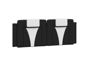 Coussin de tête de lit viana noir et blanc 153 cm similicuir cf55974