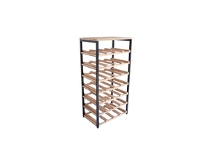 Range-bouteilles 28 bouteilles en métal et bois 40 x 25 x 78 cm