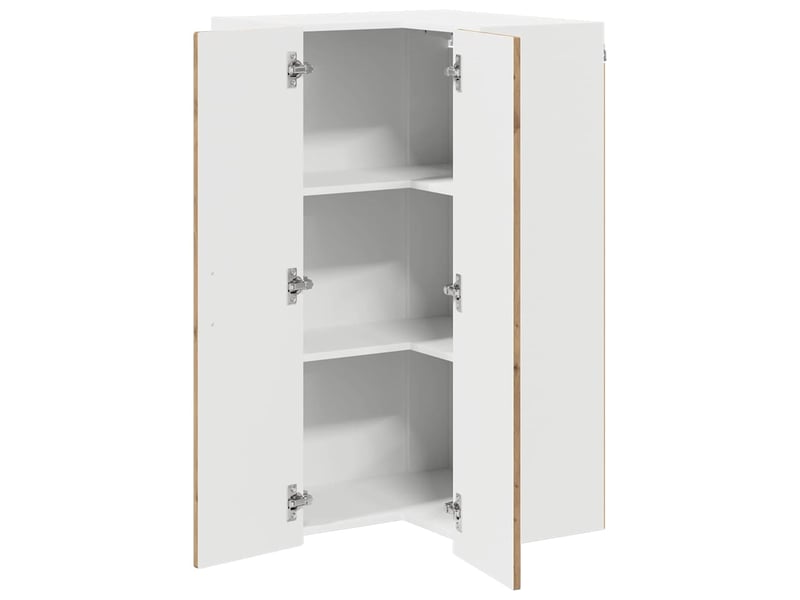  Meuble mural de cuisine, armoire d'angle cuisine porto chêne artisanal 57x57x100cm  - Conforama E