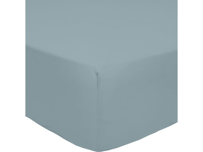  Drap housse 140x190+30 cm percale de coton bleu azur PD25591 - Conforama A