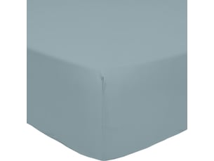 Drap housse 140x190+30 cm percale de coton bleu azur