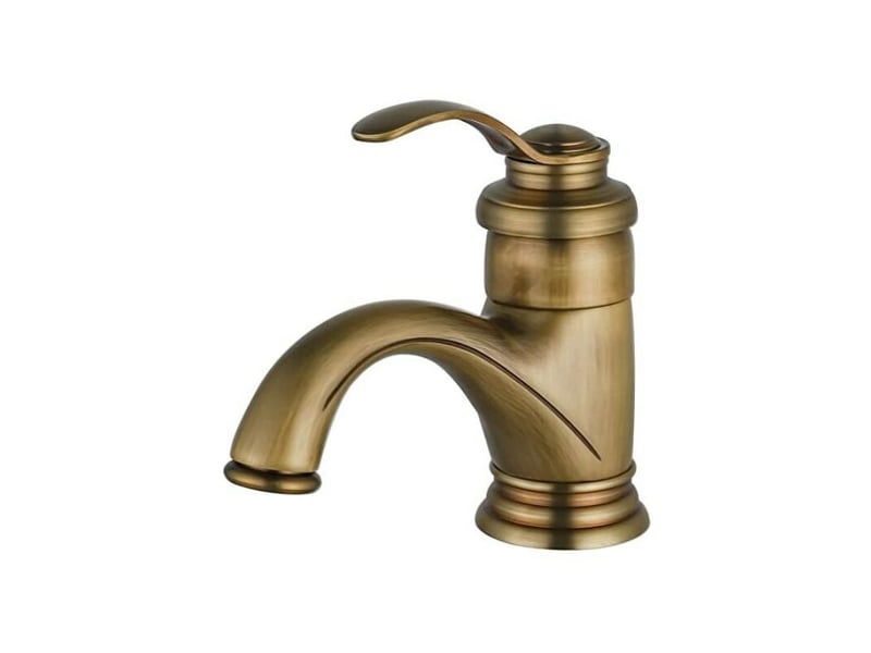 Mitigeur de lavabo robinet de salle de bain antique rétro robinet de lavabo robinet de salle de bain en laiton brossé nostalgie pour salle de bain  - Conforama A