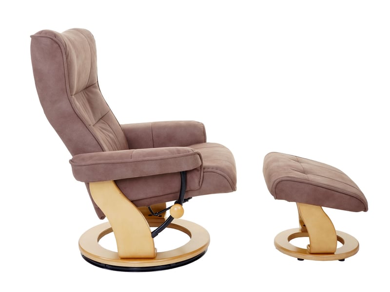 Mca fauteuil relax montreal, fauteuil télévision + tabouret, tissu, charge max. 130kg - marron antique nature - Conforama C