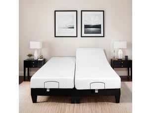 Ensemble matelas et sommier 90x200 cm Mousse + mémoire de forme <strong>BELLECOUR</strong> <strong>4BP.AB.SB.SOL.0920</strong> soutien Medium épaisseur 21 cm