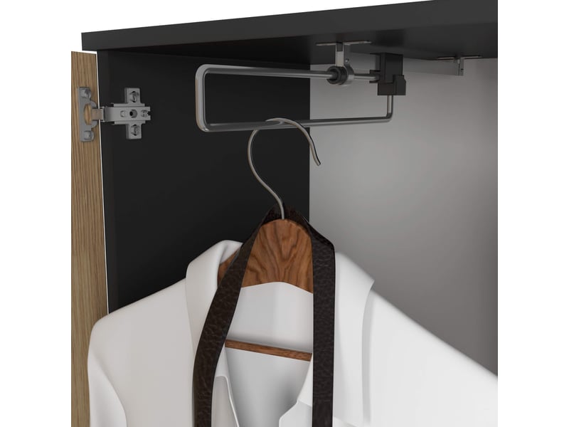  Ensemble de meubles d'entrée entro noir, chêne artisan avec armoire et miroir 95 cm 3 portes 1 tiroir 7 étagères 95x35x183 cm Ensemble d'entrée ENTRO - Conforama D