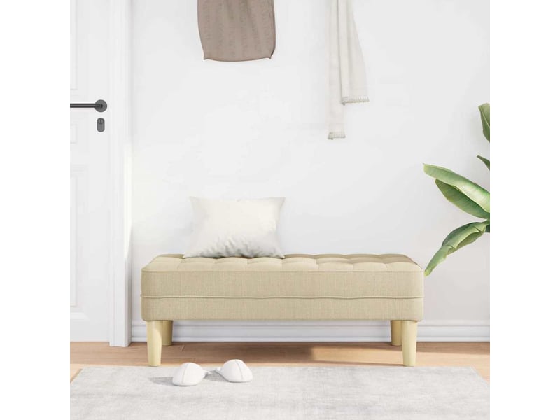  Banc chambre, banc de lit crème 113x57x39 cm tissu  - Conforama C