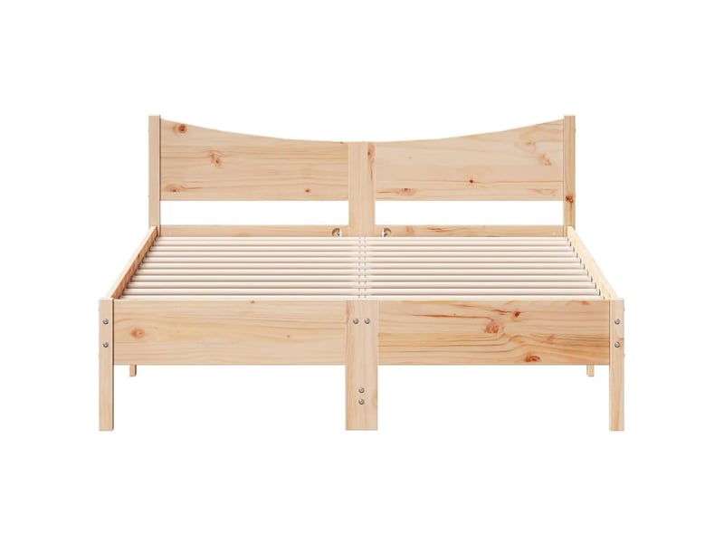  Lit double- lit adulte -  cadre de lit sans matelas 135x190 cm bois de pin massif  - Conforama C