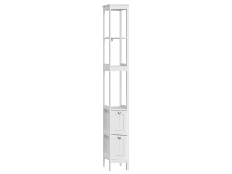  Colonne de salle de bain 2 tiroirs 3 étagères blanc 20 x 30 x 160 cm W3180P324510 - Conforama A