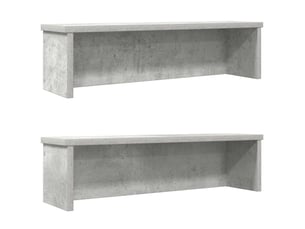 Lot de 2 étagères de cuisine empilables, étagères de rangement gris béton 50x15x16 cm cf42800